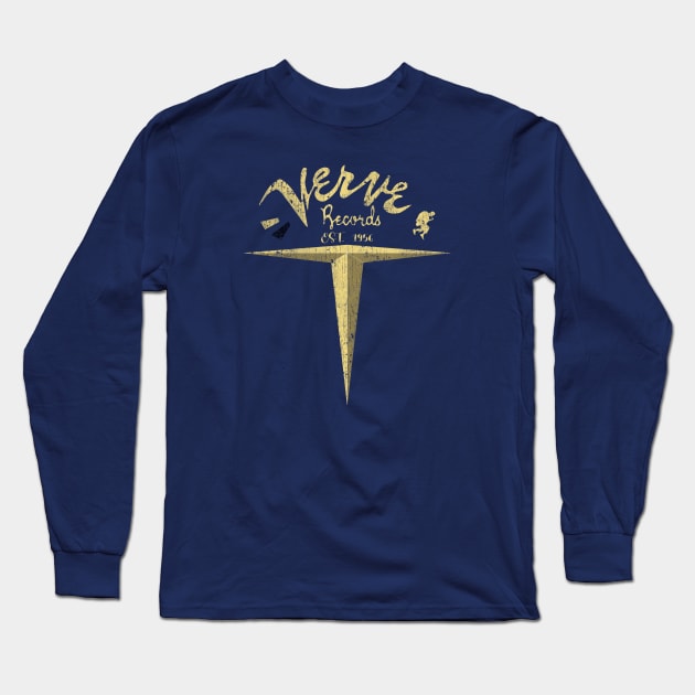 Verve Records 1956 Vintage Long Sleeve T-Shirt by Black Red Store